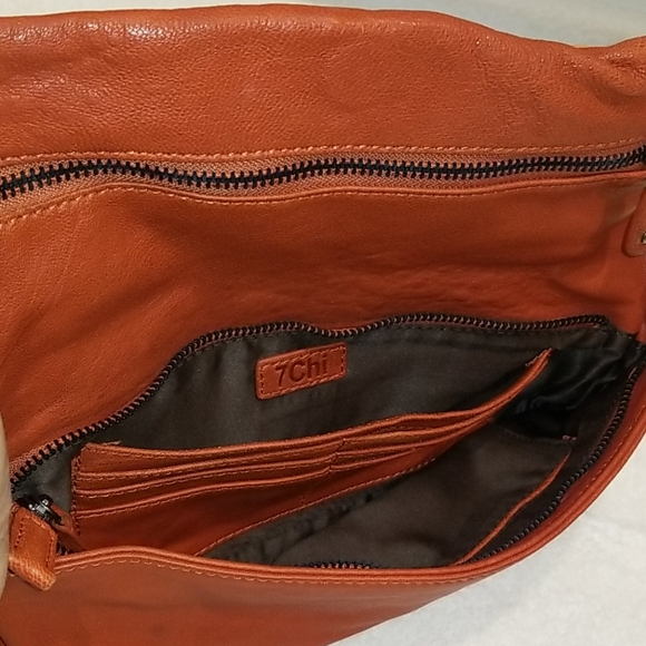 7 Chi Leather Clutch in Rust - Picture 3 of 6